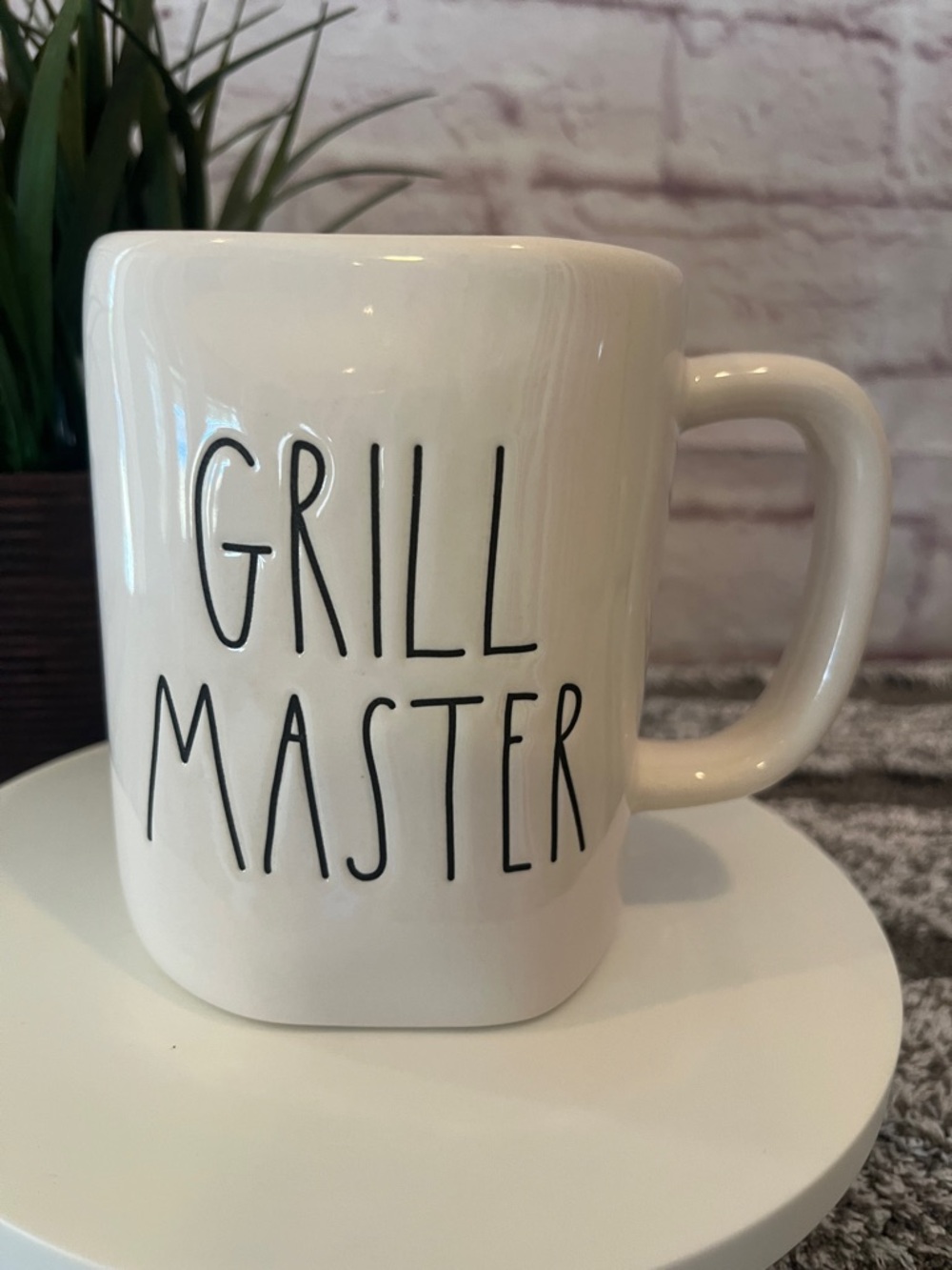 RAE DUNN Grill Master White Ceramic Coffee Mug - Classic Home Dining